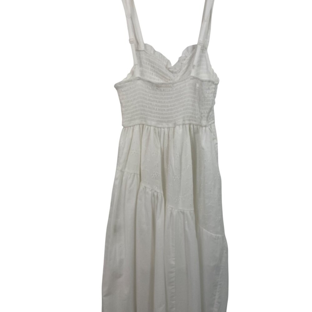 White Maxi Dress With Adjustable Straps & Smocked Bodice Ultra Flirt XS - Picture 5 of 11